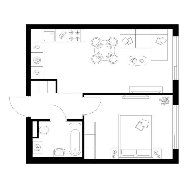 1-BD Apartment Sale, 40.7 sq. m. at Altufevskoe 53, Алтуфьевское шоссе, 53с11, Москва, Россия #1 1-BD Apartment Sale, 40.7 sq. m. at Altufevskoe 53, Алтуфьевское шоссе, 53с11, Москва, Россия #1
