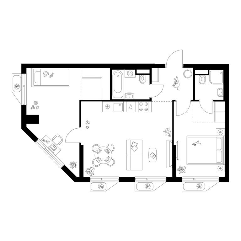 2-BD Apartment Sale, 62.4 sq. m. at Altufevskoe 53, Алтуфьевское шоссе, 53с11, Москва, Россия #1 2-BD Apartment Sale, 62.4 sq. m. at Altufevskoe 53, Алтуфьевское шоссе, 53с11, Москва, Россия #1