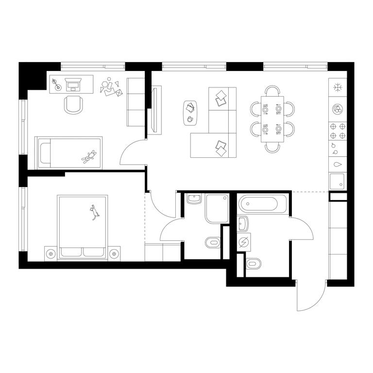 2-BD Apartment Sale, 62.8 sq. m. at Altufevskoe 53, Алтуфьевское шоссе, 53с11, Москва, Россия #1 2-BD Apartment Sale, 62.8 sq. m. at Altufevskoe 53, Алтуфьевское шоссе, 53с11, Москва, Россия #1