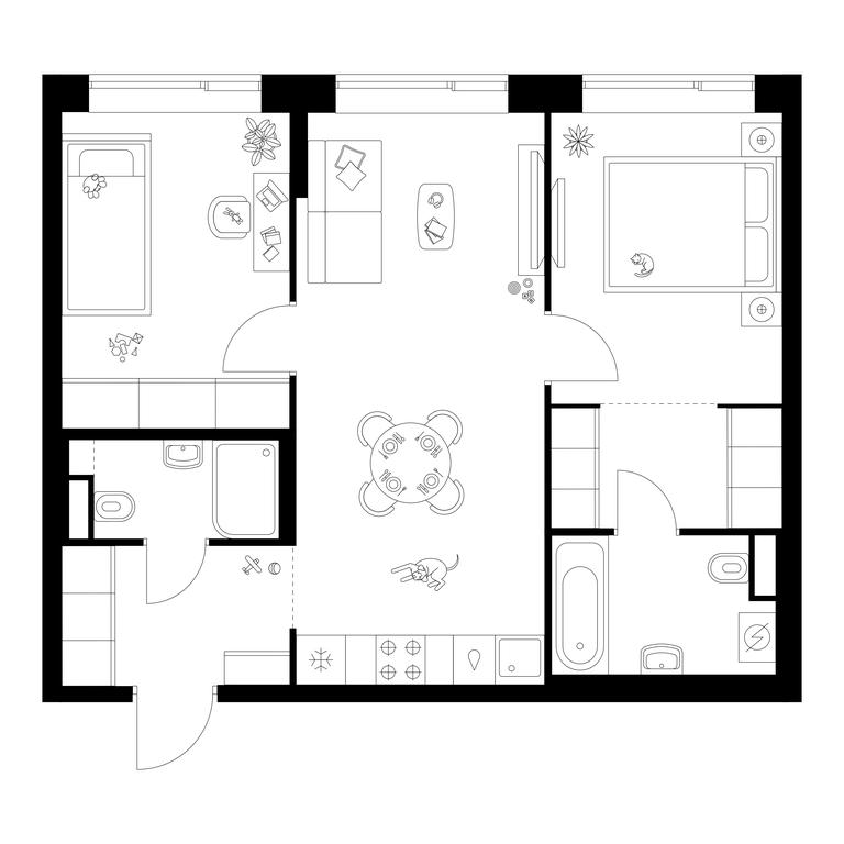 2-BD Apartment Sale, 57.5 sq. m. at Altufevskoe 53, Алтуфьевское шоссе, 53с11, Москва, Россия #1