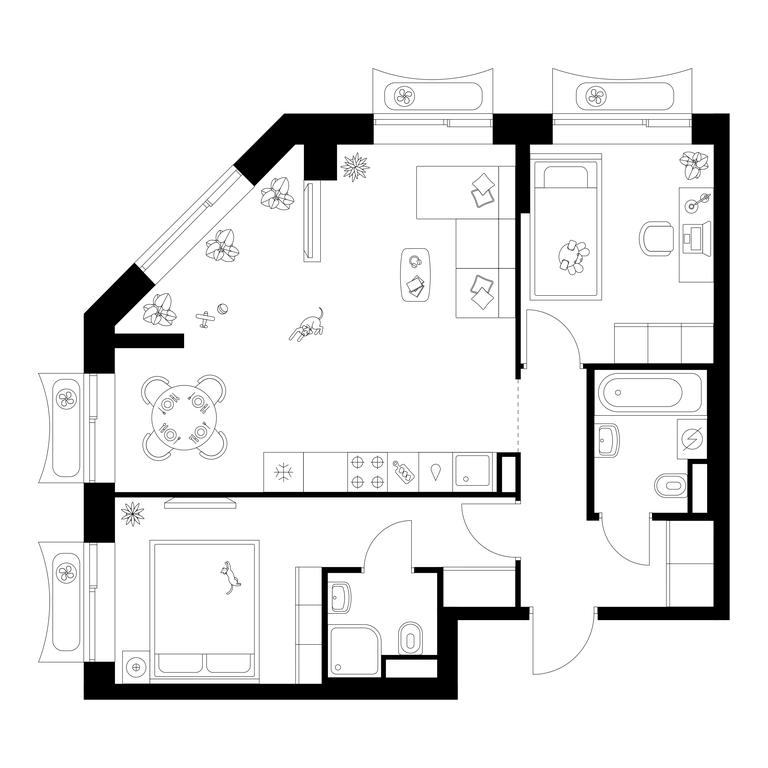 2-BD Apartment Sale, 61.1 sq. m. at Altufevskoe 53, Алтуфьевское шоссе, 53с11, Москва, Россия #1