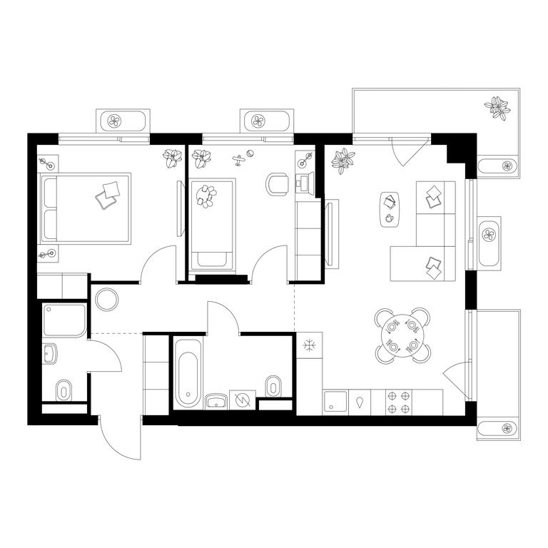 2-BD Apartment Sale, 59.1 sq. m. at Altufevskoe 53, Алтуфьевское шоссе, 53с11, Москва, Россия #1