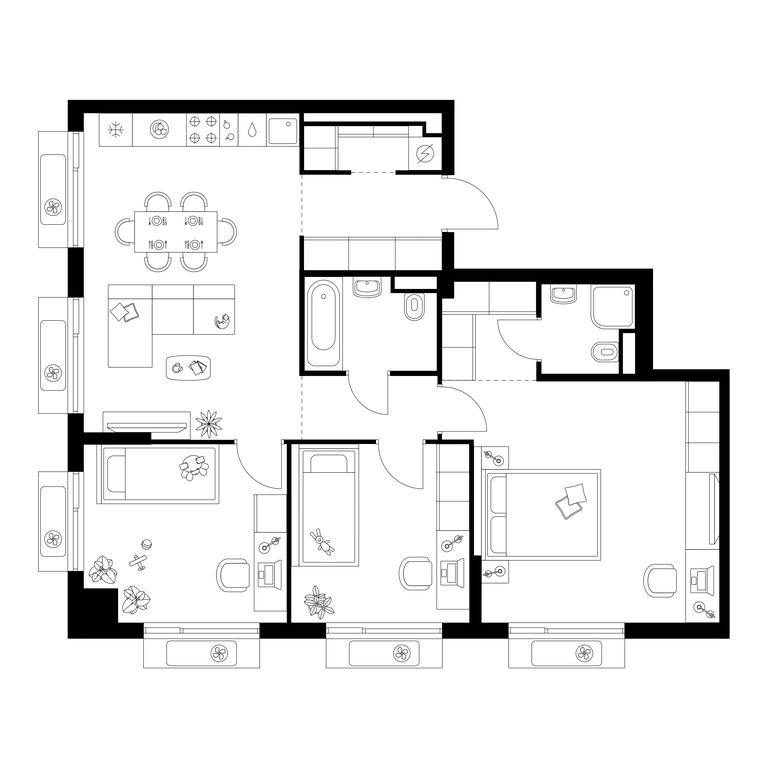 3-BD Apartment Sale, 82.7 sq. m. at Altufevskoe 53, Алтуфьевское шоссе, 53с11, Москва, Россия #1