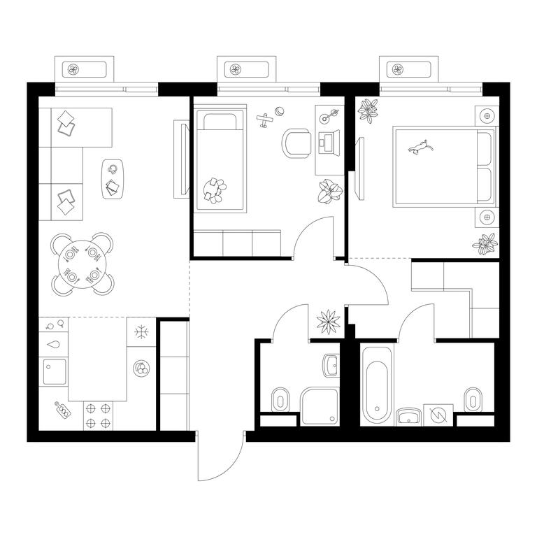 2-BD Apartment Sale, 59.8 sq. m. at Altufevskoe 53, Алтуфьевское шоссе, 53с11, Москва, Россия #1