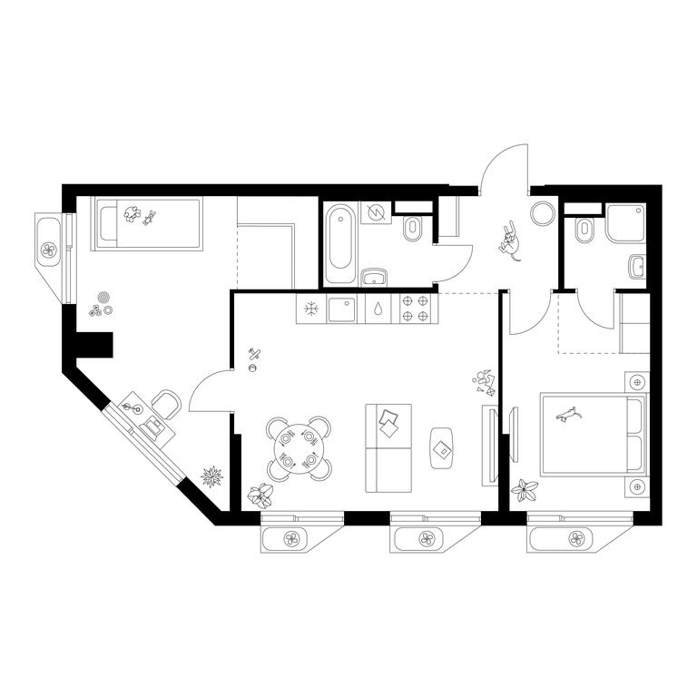 2-BD Apartment Sale, 62.5 sq. m. at Altufevskoe 53, Алтуфьевское шоссе, 53с11, Москва, Россия #1 2-BD Apartment Sale, 62.5 sq. m. at Altufevskoe 53, Алтуфьевское шоссе, 53с11, Москва, Россия #1