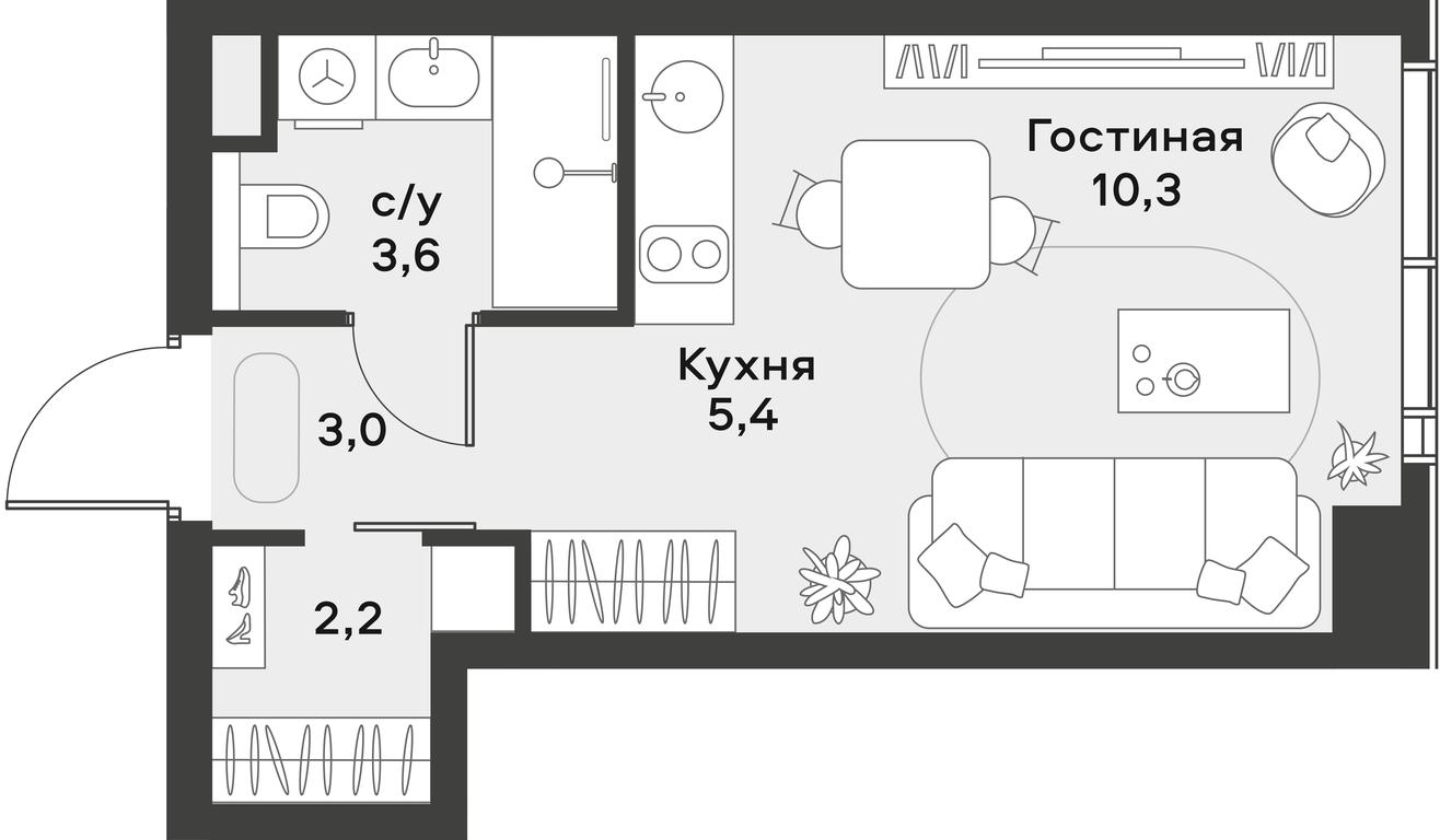 Apartment Sale, 24.5 sq. m. at Alia, Lyotnaya Street, 95Бк2, Moscow, Russia #1