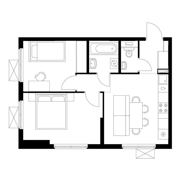 2-BD Apartment Sale, 46.2 sq. m. at Volzhskiy Park, 1st Grayvoronovsky Drive, 3с11, Moscow, Russia #1 2-BD Apartment Sale, 46.2 sq. m. at Volzhskiy Park, 1st Grayvoronovsky Drive, 3с11, Moscow, Russia #1