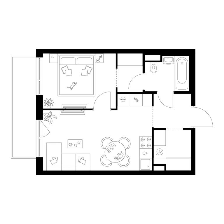 1-BD Apartment Sale, 38.9 sq. m. at Kavkazskiy Bulvar 51, Kavkazsky Boulevard, 51с3, Moscow, Russia #1 1-BD Apartment Sale, 38.9 sq. m. at Kavkazskiy Bulvar 51, Kavkazsky Boulevard, 51с3, Moscow, Russia #1