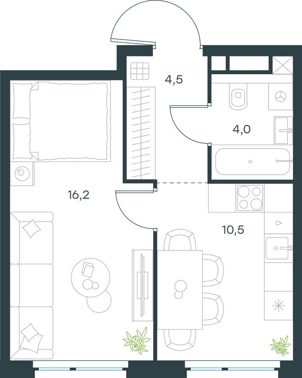 Apartment Sale, 35.2平方米 at Level Michurinskiy, Озёрная улица, вл1, Москва, Россия #1