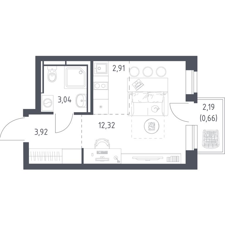 Apartment Sale, 22.85 sq. m. at Novoe Vidnoe, Kalinovka Village, Leninskiy City District, Moscow Region, Russia #1 Apartment Sale, 22.85 sq. m. at Novoe Vidnoe, Kalinovka Village, Leninskiy City District, Moscow Region, Russia #1