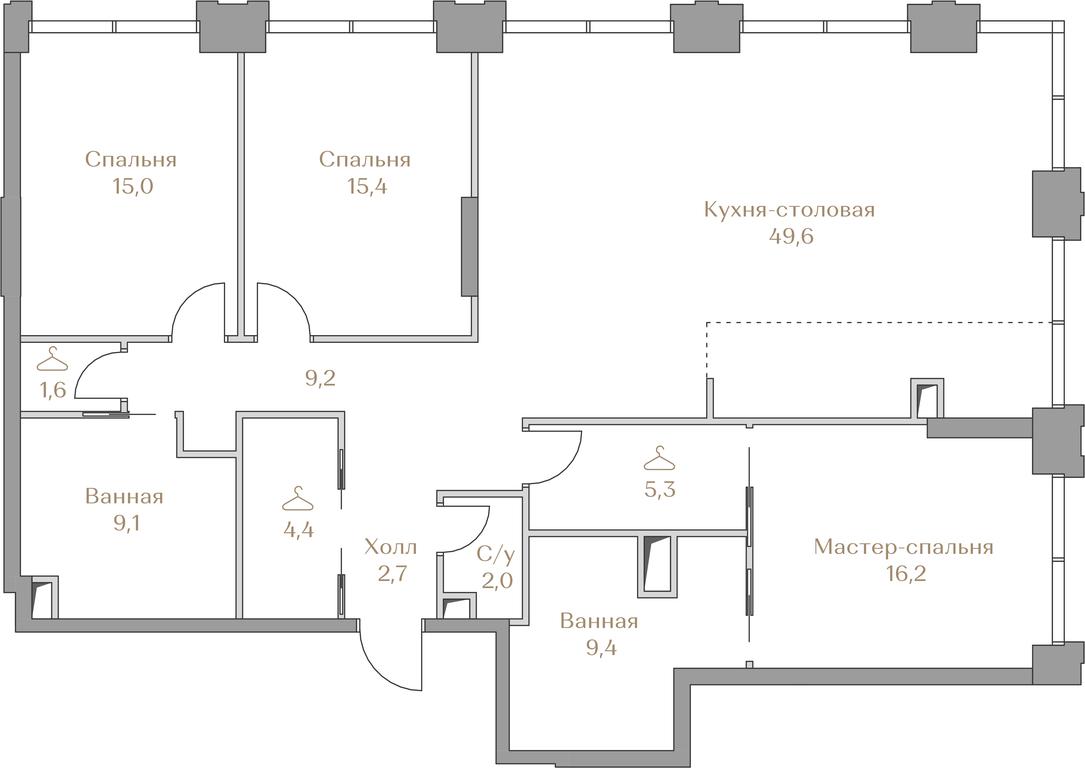 3-BD Apartment Sale, 139.9 sq. m. at Luzhniki Collection, Luzhnetskaya Embankment, 2/4с17, Moscow, Russia #2