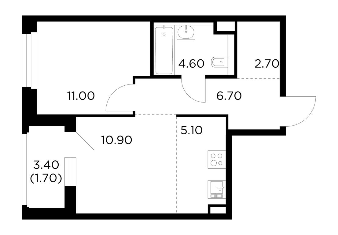1-BD Apartment Sale, 42.7平方米 at Belyi Grad, Tsentralnaya Street, 1, Mytischi, Moscow Region, Russia #1 1-BD Apartment Sale, 42.7平方米 at Belyi Grad, Tsentralnaya Street, 1, Mytischi, Moscow Region, Russia #1