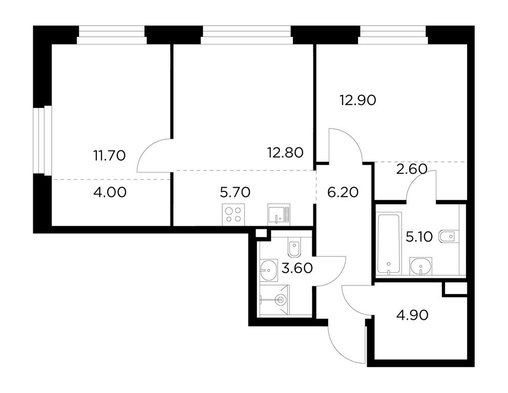 2-BD Apartment Sale, 69.5 sq. m. at Belyi Grad, Tsentralnaya Street, 1, Mytischi, Moscow Region, Russia #1 2-BD Apartment Sale, 69.5 sq. m. at Belyi Grad, Tsentralnaya Street, 1, Mytischi, Moscow Region, Russia #1