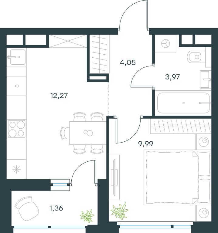 Apartment Sale, 31.6 sq. m. at Gorod V lesu, Gorod V Lesu Residential Complex, Village of Otradnoye, Krasnogorsk Urban District, Moscow Region, Russia #1