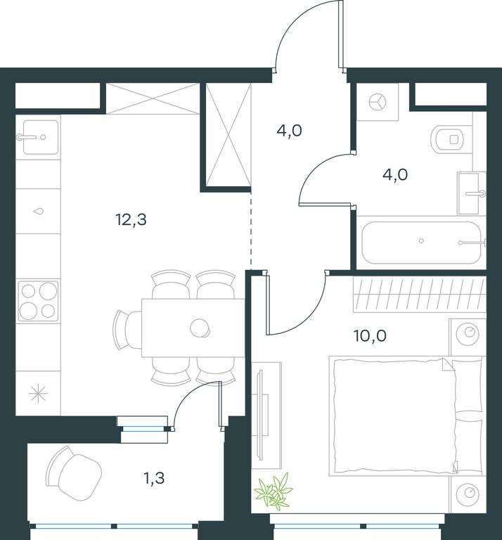 Apartment Sale, 31.6 sq. m. at Gorod V lesu, Gorod V Lesu Residential Complex, Village of Otradnoye, Krasnogorsk Urban District, Moscow Region, Russia #2