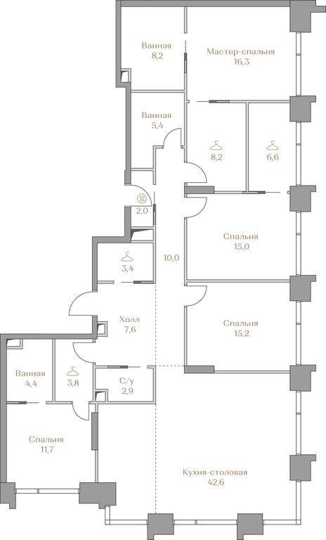 4-BD Apartment Sale, 163.3 sq. m. at Luzhniki Collection, Luzhnetskaya Embankment, 2/4с17, Moscow, Russia #1 4-BD Apartment Sale, 163.3 sq. m. at Luzhniki Collection, Luzhnetskaya Embankment, 2/4с17, Moscow, Russia #1