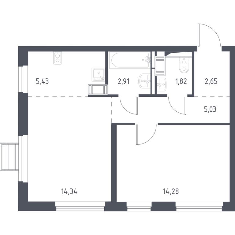 Apartment Sale, 46 sq. m. at Prigorod Lesnoe, Molodyozhny bulvar, 6, derevnya Misaylovo, Leninskiy City District, Moscow Region, Russia #1