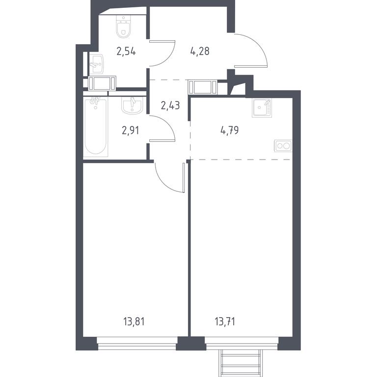 Apartment Sale, 44.1 sq. m. at Prigorod Lesnoe, Molodyozhny bulvar, 6, derevnya Misaylovo, Leninskiy City District, Moscow Region, Russia #1 Apartment Sale, 44.1 sq. m. at Prigorod Lesnoe, Molodyozhny bulvar, 6, derevnya Misaylovo, Leninskiy City District, Moscow Region, Russia #1