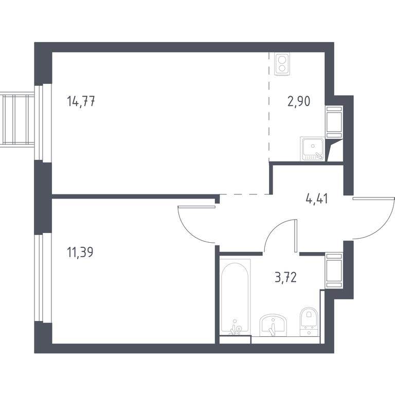 Apartment Sale, 36.9平方米 at Prigorod Lesnoe, Molodyozhny bulvar, 6, derevnya Misaylovo, Leninskiy City District, Moscow Region, Russia #1