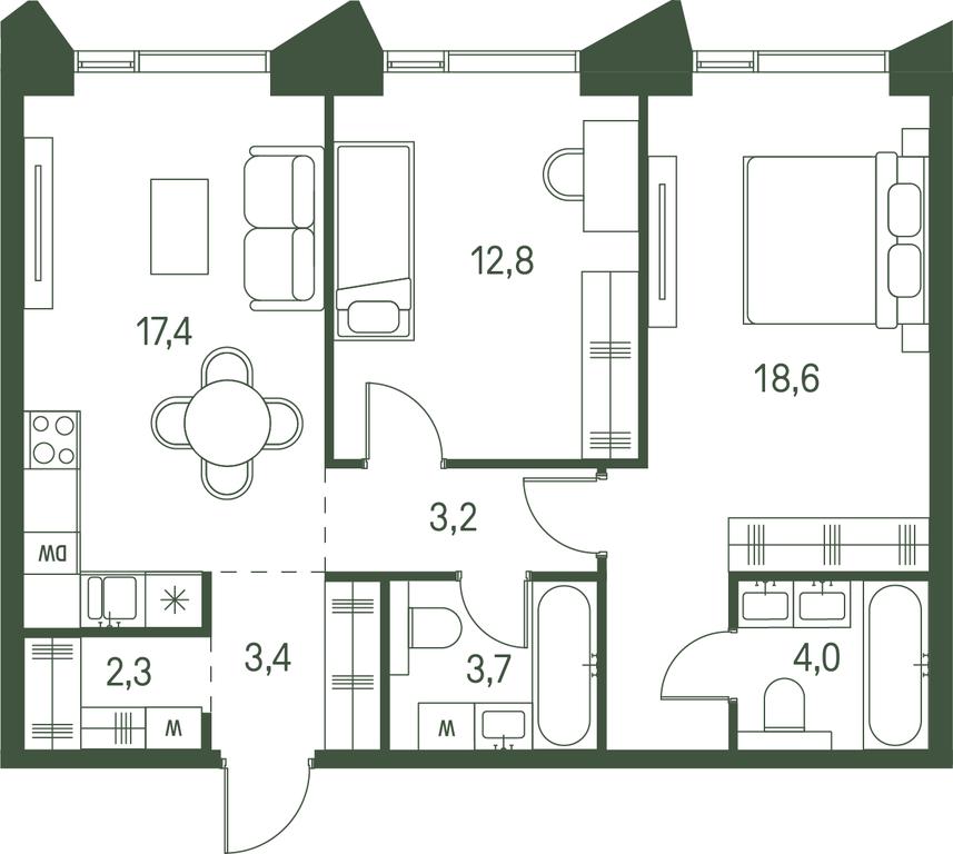 2-BD Apartment Sale, 65.4 sq. m. at Moments, Volokolamskoye Highway, 28, Moscow, Russia #2 2-BD Apartment Sale, 65.4 sq. m. at Moments, Volokolamskoye Highway, 28, Moscow, Russia #2