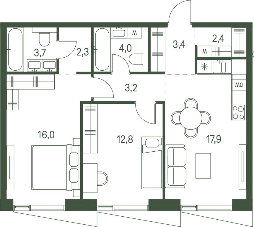 2-BD Apartment Sale, 65.7平方米 at Moments, Volokolamskoye Highway, 28, Moscow, Russia #1 2-BD Apartment Sale, 65.7平方米 at Moments, Volokolamskoye Highway, 28, Moscow, Russia #1