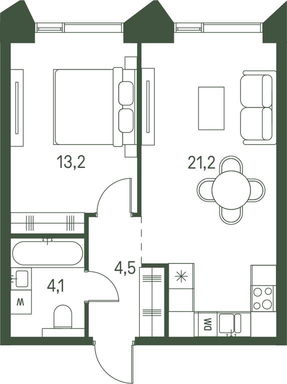1-BD Apartment Sale, 43 sq. m. at Moments, Volokolamskoye Highway, 28, Moscow, Russia #2 1-BD Apartment Sale, 43 sq. m. at Moments, Volokolamskoye Highway, 28, Moscow, Russia #2