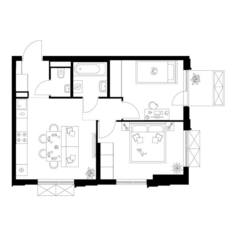 2-BD Apartment Sale, 46.8 sq. m. at Salarevo Park, Salaryevskaya Street, 8к1, Moskovskiy Settlement, Moscow, Russia #1 2-BD Apartment Sale, 46.8 sq. m. at Salarevo Park, Salaryevskaya Street, 8к1, Moskovskiy Settlement, Moscow, Russia #1