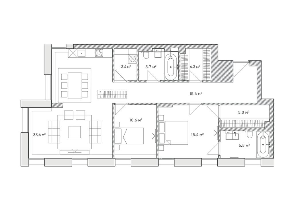 2-BD Apartment Sale, 104.7 sq. m. at Lumin House, Slavyanskaya Square, 2/5/4с5, Moscow, Russia #1 2-BD Apartment Sale, 104.7 sq. m. at Lumin House, Slavyanskaya Square, 2/5/4с5, Moscow, Russia #1