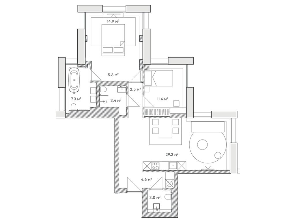 2-BD Apartment Sale, 81.9 sq. m. at Lumin House, Slavyanskaya Square, 2/5/4с5, Moscow, Russia #1 2-BD Apartment Sale, 81.9 sq. m. at Lumin House, Slavyanskaya Square, 2/5/4с5, Moscow, Russia #1