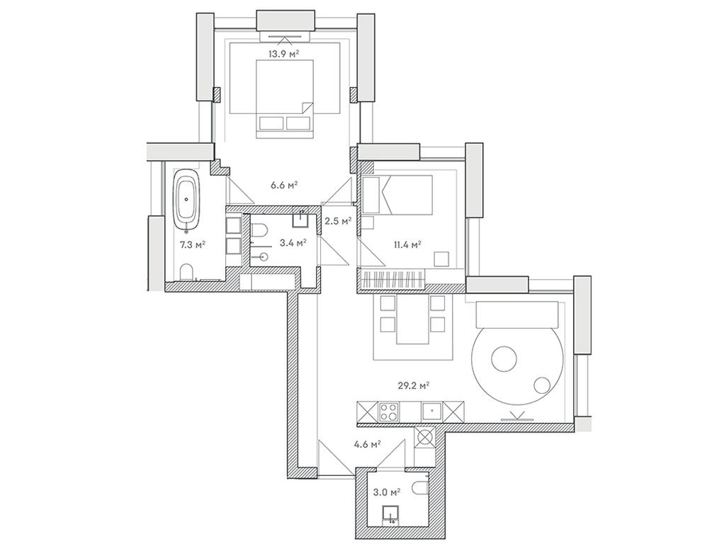 2-BD Apartment Sale, 81.9 sq. m. at Lumin House, Slavyanskaya Square, 2/5/4с5, Moscow, Russia #1 2-BD Apartment Sale, 81.9 sq. m. at Lumin House, Slavyanskaya Square, 2/5/4с5, Moscow, Russia #1