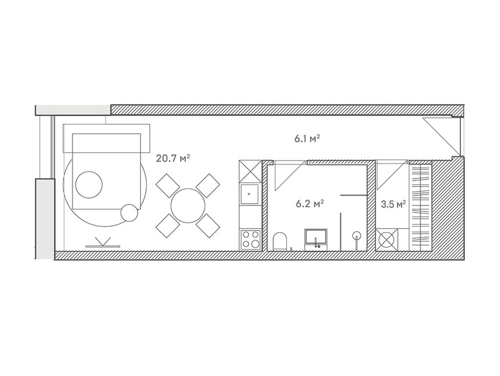 Apartment Sale, 36.5 sq. m. at Lumin House, Slavyanskaya Square, 2/5/4с5, Moscow, Russia #1