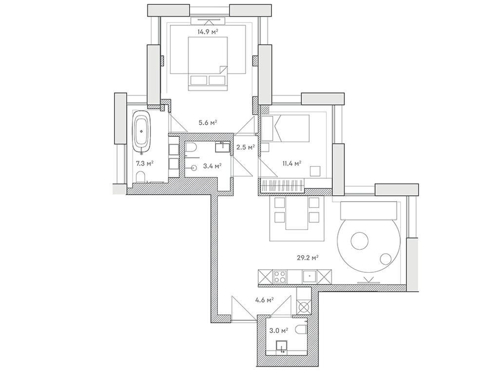 2-BD Apartment Sale, 81.9平方米 at Lumin House, Slavyanskaya Square, 2/5/4с5, Moscow, Russia #1