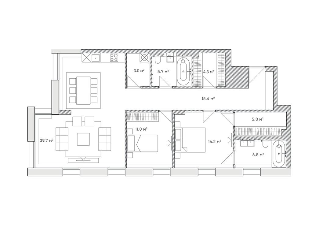 2-BD Apartment Sale, 104.8平方米 at Lumin House, Slavyanskaya Square, 2/5/4с5, Moscow, Russia #1