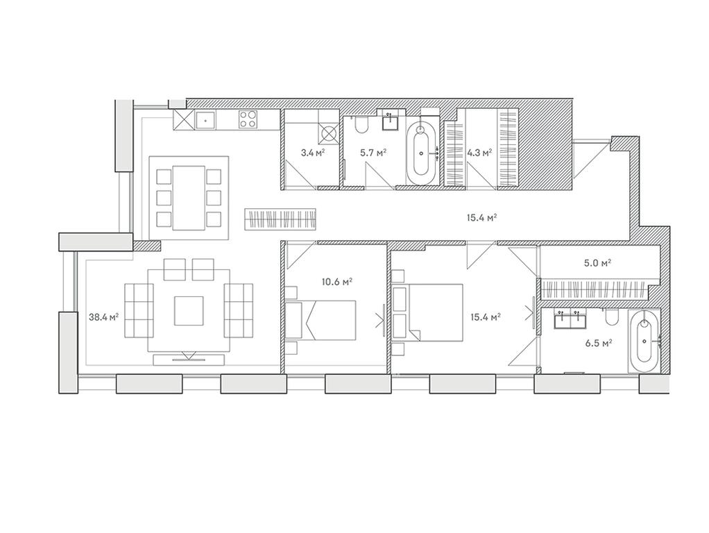 2-BD Apartment Sale, 104.7 sq. m. at Lumin House, Slavyanskaya Square, 2/5/4с5, Moscow, Russia #1