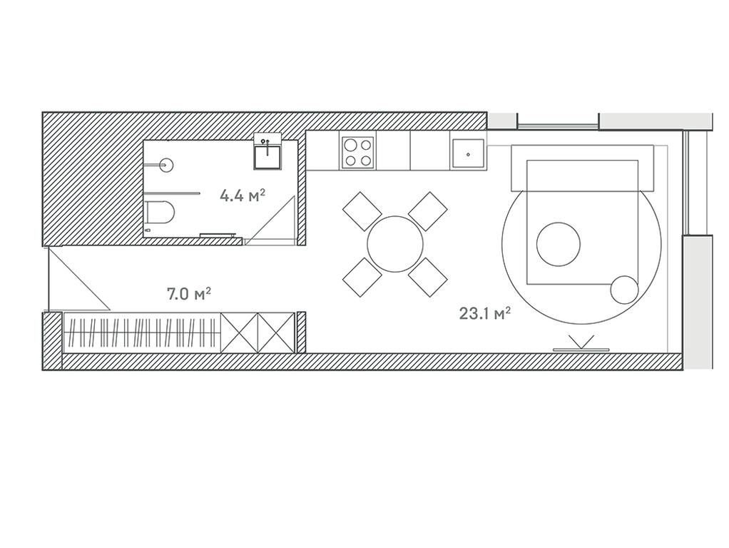 1-BD Apartment Sale, 34.5 sq. m. at Lumin House, Slavyanskaya Square, 2/5/4с5, Moscow, Russia #1