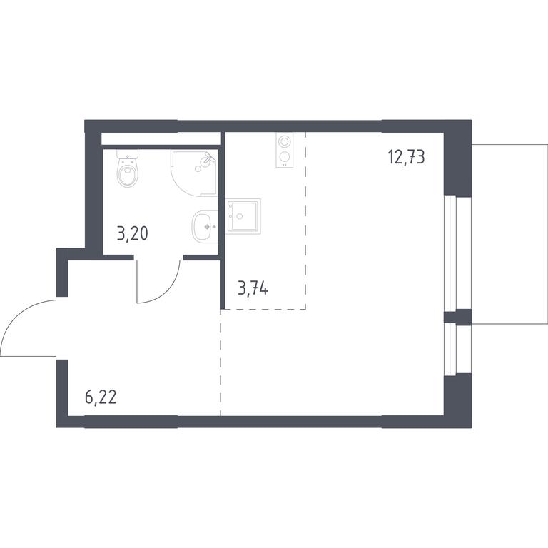 Apartment Sale, 26 sq. m. at Kvartal Ivakino, kvartal Ivakino, mikrorayon Klyazma-Starbeyevo, Khimki, Moscow Region, Russia #1