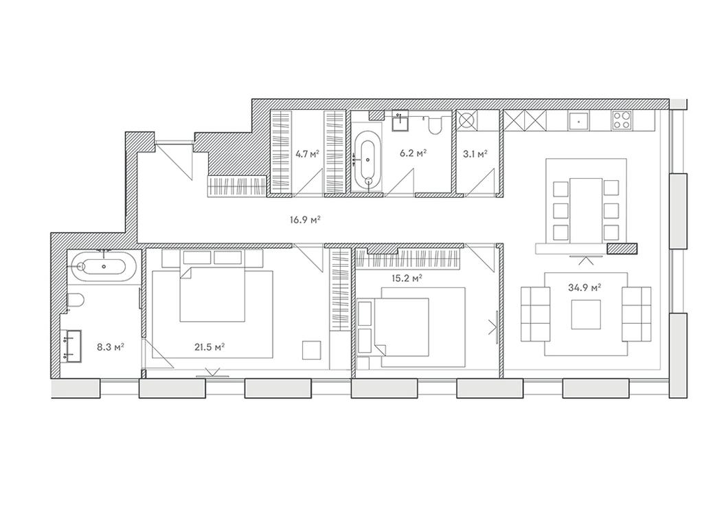 2-BD Apartment Sale, 110.8 sq. m. at Lumin House, Slavyanskaya Square, 2/5/4с5, Moscow, Russia #1 2-BD Apartment Sale, 110.8 sq. m. at Lumin House, Slavyanskaya Square, 2/5/4с5, Moscow, Russia #1
