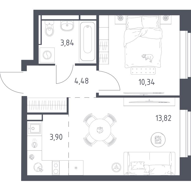 Apartment Sale, 36.38 sq. m. at Novoe Vidnoe, Kalinovka Village, Leninskiy City District, Moscow Region, Russia #1 Apartment Sale, 36.38 sq. m. at Novoe Vidnoe, Kalinovka Village, Leninskiy City District, Moscow Region, Russia #1