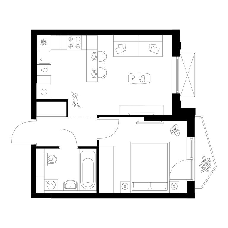 1-BD Apartment Sale, 36.8 sq. m. at Michurinskiy Park, Ozyornaya Street, 44А, Moscow, Russia #1 1-BD Apartment Sale, 36.8 sq. m. at Michurinskiy Park, Ozyornaya Street, 44А, Moscow, Russia #1