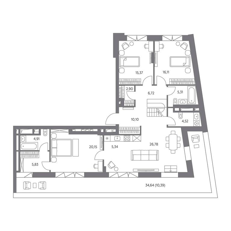 4-BD Apartment Sale, 134.3平方米 at Kosmo 4/22, Kosmodamianskaya Embankment, 4/22с8, Moscow, Russia #2 4-BD Apartment Sale, 134.3平方米 at Kosmo 4/22, Kosmodamianskaya Embankment, 4/22с8, Moscow, Russia #2