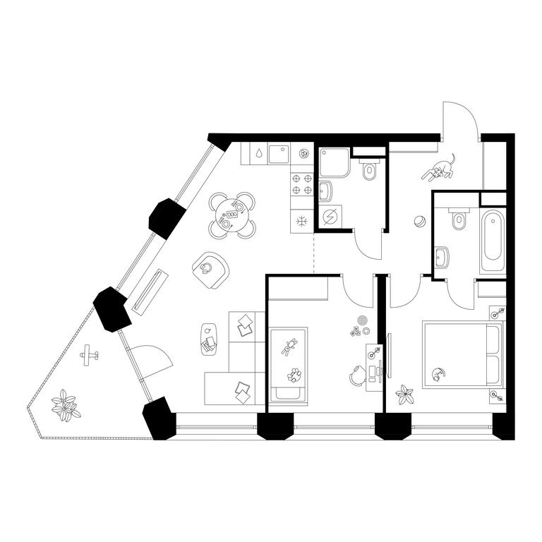 2-BD Apartment Sale, 58.6 sq. m. at Moskvoreche, Kotlyakovskaya Street, Moscow, Russia #1 2-BD Apartment Sale, 58.6 sq. m. at Moskvoreche, Kotlyakovskaya Street, Moscow, Russia #1