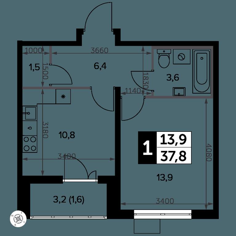 1-BD Apartment Sale, 37.9平方米 at Yzhnaya Bitsa, Yuzhnaya Bitsa Residential Complex, posyolok Bittsa, Leninskiy City District, Moscow Region, Russia #2 1-BD Apartment Sale, 37.9平方米 at Yzhnaya Bitsa, Yuzhnaya Bitsa Residential Complex, posyolok Bittsa, Leninskiy City District, Moscow Region, Russia #2