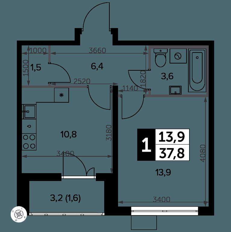 1-BD Apartment Sale, 38.3 sq. m. at Yzhnaya Bitsa, Yuzhnaya Bitsa Residential Complex, posyolok Bittsa, Leninskiy City District, Moscow Region, Russia #2 1-BD Apartment Sale, 38.3 sq. m. at Yzhnaya Bitsa, Yuzhnaya Bitsa Residential Complex, posyolok Bittsa, Leninskiy City District, Moscow Region, Russia #2
