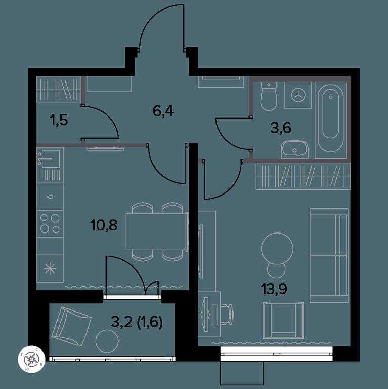 1-BD Apartment Sale, 38.3 sq. m. at Yzhnaya Bitsa, Yuzhnaya Bitsa Residential Complex, posyolok Bittsa, Leninskiy City District, Moscow Region, Russia #1 1-BD Apartment Sale, 38.3 sq. m. at Yzhnaya Bitsa, Yuzhnaya Bitsa Residential Complex, posyolok Bittsa, Leninskiy City District, Moscow Region, Russia #1