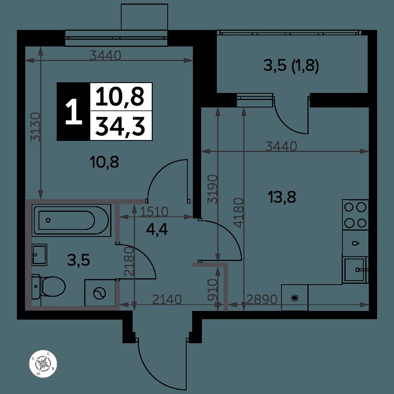 1-BD Apartment Sale, 34.9 sq. m. at Yzhnaya Bitsa, Yuzhnaya Bitsa Residential Complex, posyolok Bittsa, Leninskiy City District, Moscow Region, Russia #2 1-BD Apartment Sale, 34.9 sq. m. at Yzhnaya Bitsa, Yuzhnaya Bitsa Residential Complex, posyolok Bittsa, Leninskiy City District, Moscow Region, Russia #2