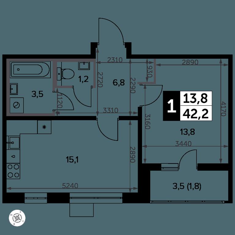 1-BD Apartment Sale, 43.2平方米 at Yzhnaya Bitsa, Yuzhnaya Bitsa Residential Complex, posyolok Bittsa, Leninskiy City District, Moscow Region, Russia #2 1-BD Apartment Sale, 43.2平方米 at Yzhnaya Bitsa, Yuzhnaya Bitsa Residential Complex, posyolok Bittsa, Leninskiy City District, Moscow Region, Russia #2