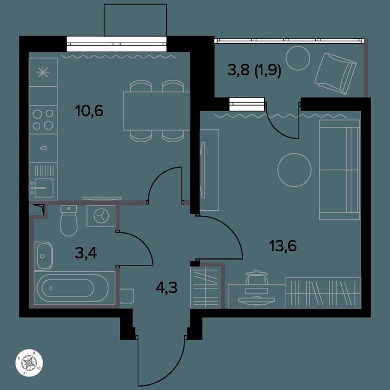 1-BD Apartment Sale, 34.3 sq. m. at Yzhnaya Bitsa, Yuzhnaya Bitsa Residential Complex, posyolok Bittsa, Leninskiy City District, Moscow Region, Russia #1 1-BD Apartment Sale, 34.3 sq. m. at Yzhnaya Bitsa, Yuzhnaya Bitsa Residential Complex, posyolok Bittsa, Leninskiy City District, Moscow Region, Russia #1