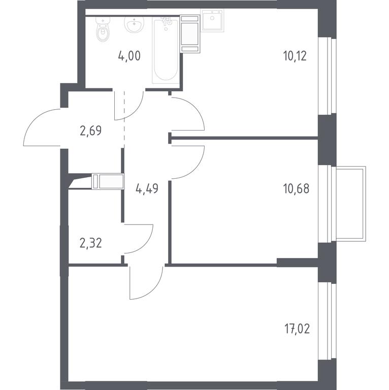 1-BD Apartment Sale, 50.6 sq. m. at Tomilino Park, 1-y kvartal, posyolok Zhilino-1, Lubertsy City District, Moscow Region, Russia #1 1-BD Apartment Sale, 50.6 sq. m. at Tomilino Park, 1-y kvartal, posyolok Zhilino-1, Lubertsy City District, Moscow Region, Russia #1