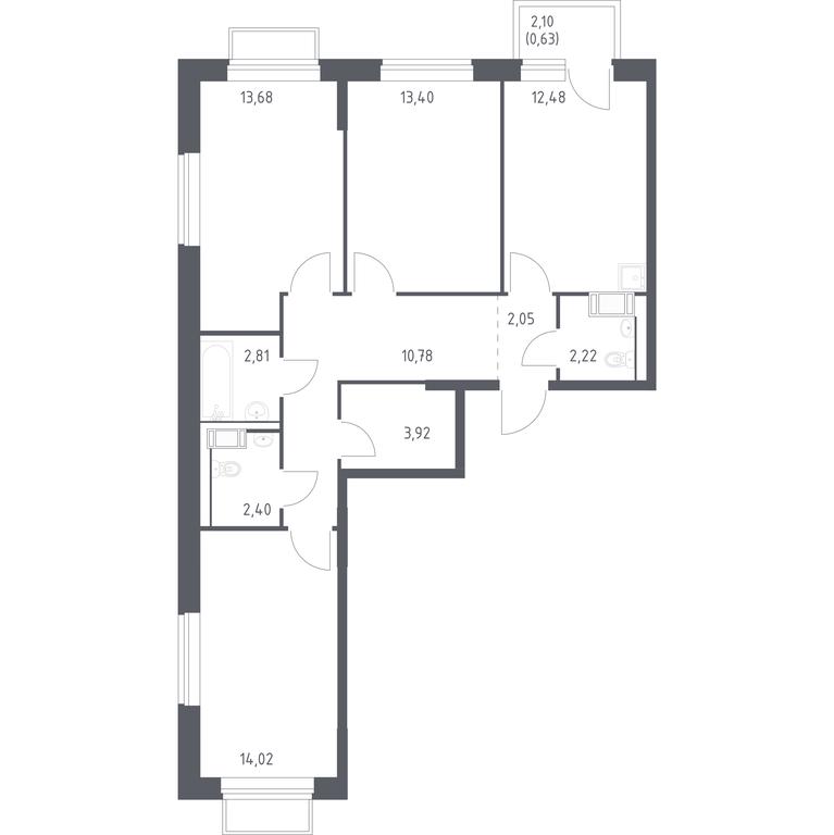 2-BD Apartment Sale, 77.1平方米 at Tomilino Park, 1-y kvartal, posyolok Zhilino-1, Lubertsy City District, Moscow Region, Russia #1 2-BD Apartment Sale, 77.1平方米 at Tomilino Park, 1-y kvartal, posyolok Zhilino-1, Lubertsy City District, Moscow Region, Russia #1