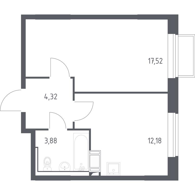 Apartment Sale, 37.4 sq. m. at Tomilino Park, 1-y kvartal, posyolok Zhilino-1, Lubertsy City District, Moscow Region, Russia #1